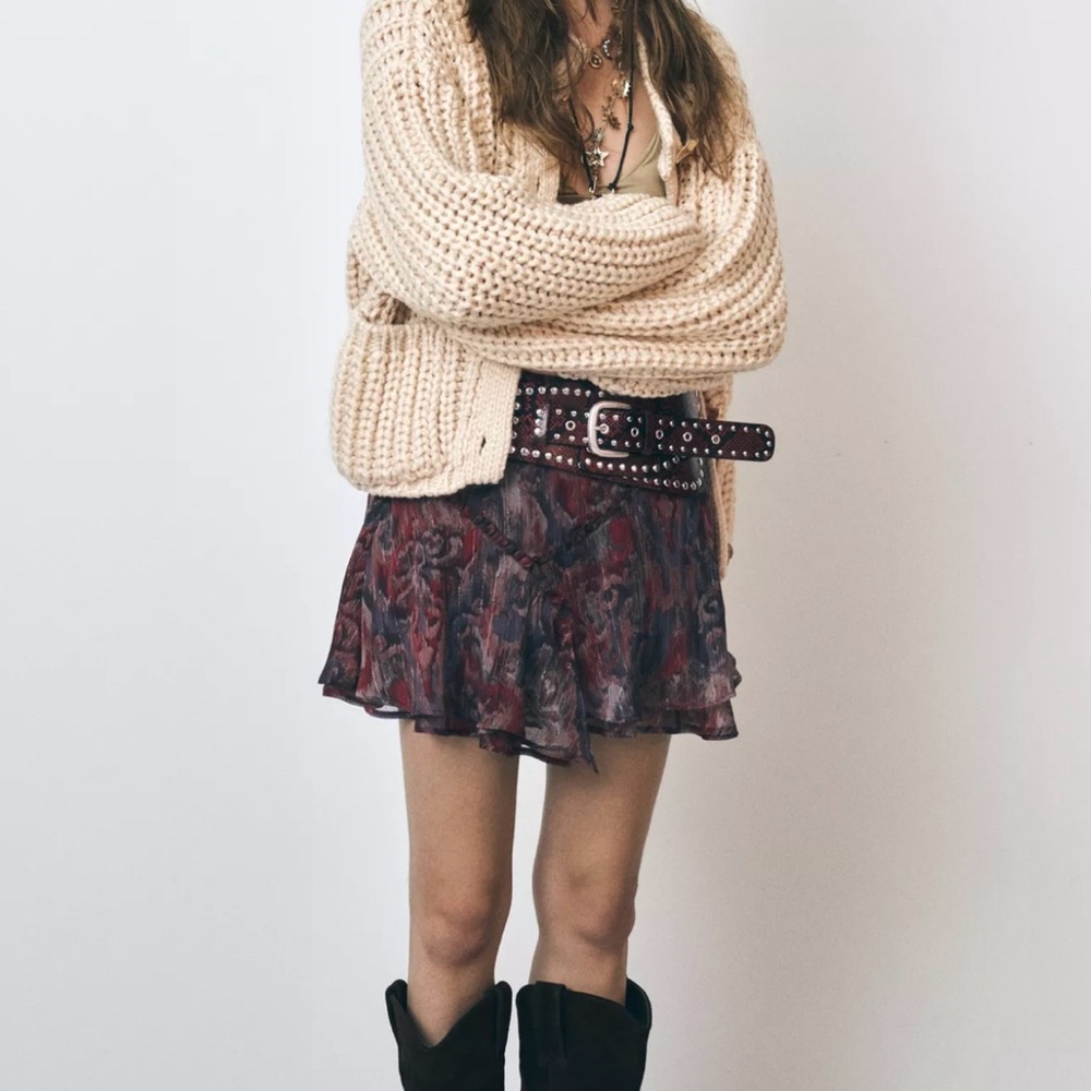 Zara frilly boho skirt brand new with tags size large